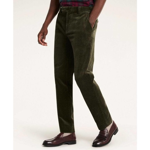 Green Milano Fit Corduroy Pants 